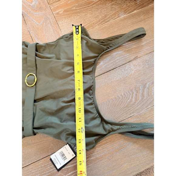 Lauren Ralph Lauren Belted One Piece Swimsuit Womens Olive Green Size 8 NEW - Picture 5 of 7